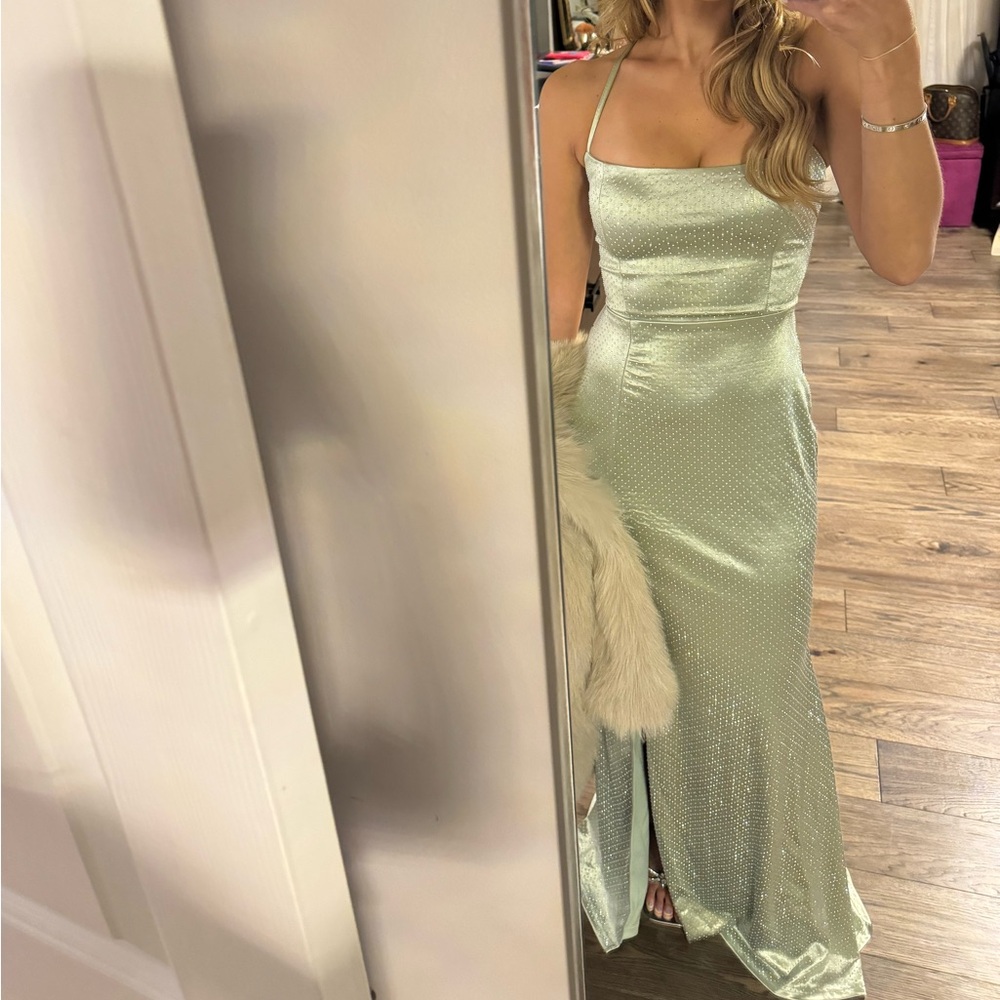 Rhinestone Mint Green Women's Dress